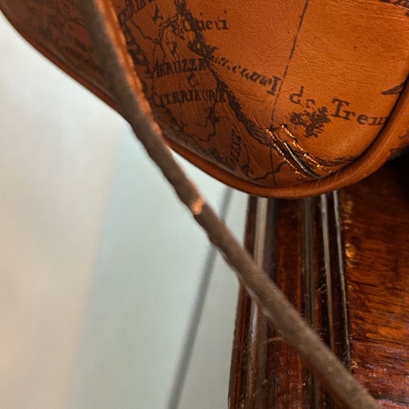 Patricia Nash Brown Map Print Skye Satchel Riot Rust Adjustable Strap NWT - Picture 10 of 13